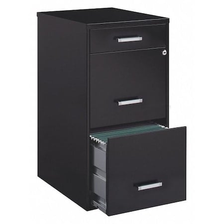 14.25 in W 3 Drawer SOHO Vertical, Black MPN:20990