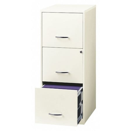 14.25 in W 3 Drawer SOHO Vertical, Pearl White MPN:22618