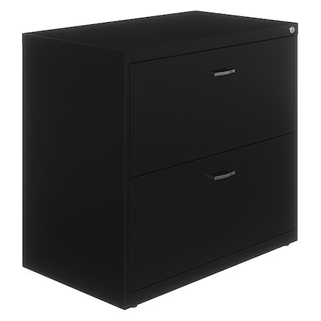 2 Drawer Lateral File Cabinet, Black, Letter MPN:23923