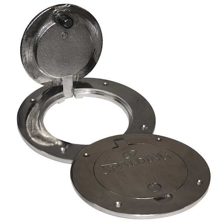 Locking Floor Cover Plate, Chrome Plated, Silver, 7 in Dia MPN:19-875