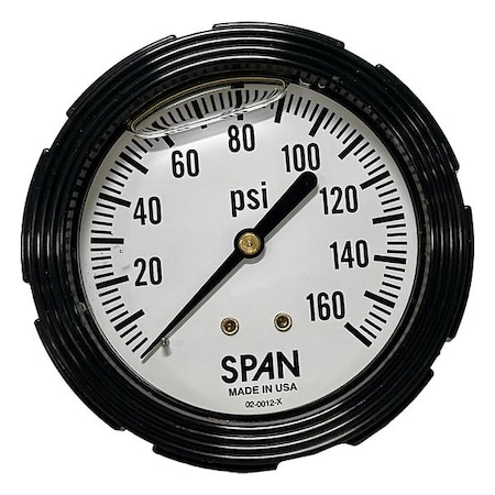 Industrial Pressure Gauge, 1/4 in NPT, Center Back Location MPN:LFC210-160-PSI-G-CERT