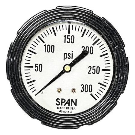 Industrial Pressure Gauge, 1/4 in NPT, Center Back Location MPN:LFC210-300-PSI-G-CERT
