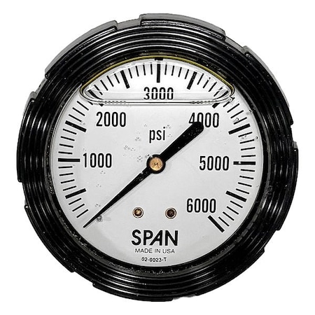 Industrial Pressure Gauge, 1/4 in NPT, Center Back Location MPN:LFC214-2000-PSI-G-CERT