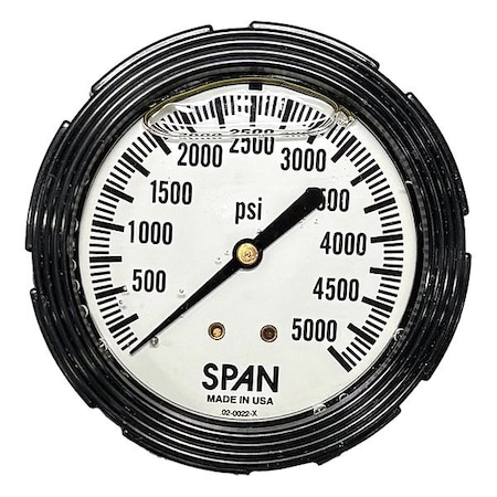 Industrial Pressure Gauge, 1/4 in NPT, Center Back Location MPN:LFC214-5000-PSI-G-CERT