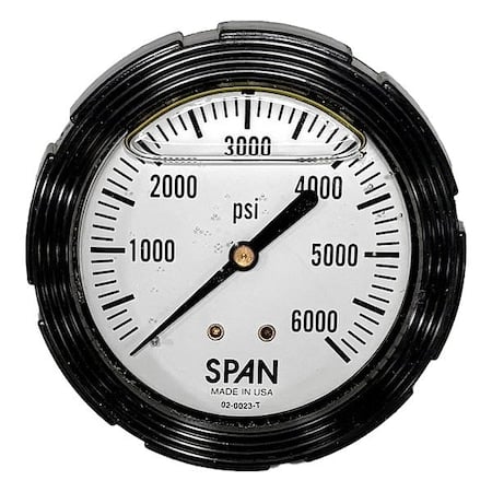 Industrial Pressure Gauge, 1/4 in NPT, Center Back Location MPN:LFC214-6000-PSI-G-CERT