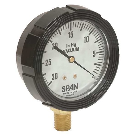Industrial Vacuum Gauge, +/-1.0%, Black MPN:LFS-210-30Hg-G-CERT