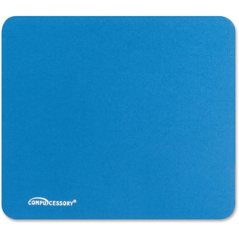 Compucessory Smooth Cloth Nonskid Mouse Pads - 9.50in x 8.50in Dimension - Blue - Rubber, Cloth - 1 Pack (Min Order Qty 14) MPN:23605