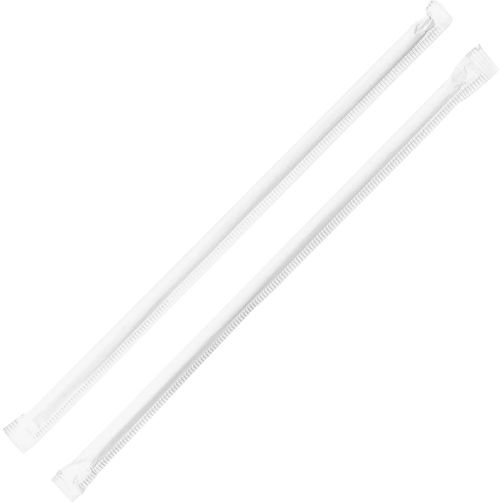 Genuine Joe Jumbo Translucent Straight Straws - 7.75in Length - 6000 / Carton - Clear MPN:58925CT