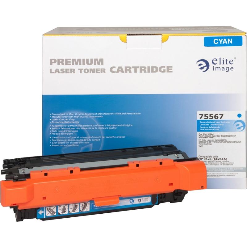 Elite Image Remanufactured Cyan Toner Cartridge Replacement For HP 504A, CE251A MPN:75567
