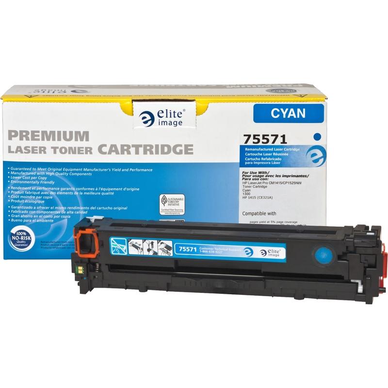 Elite Image Remanufactured Cyan Toner Cartridge Replacement For HP 128A, CE321A (Min Order Qty 2) MPN:75571