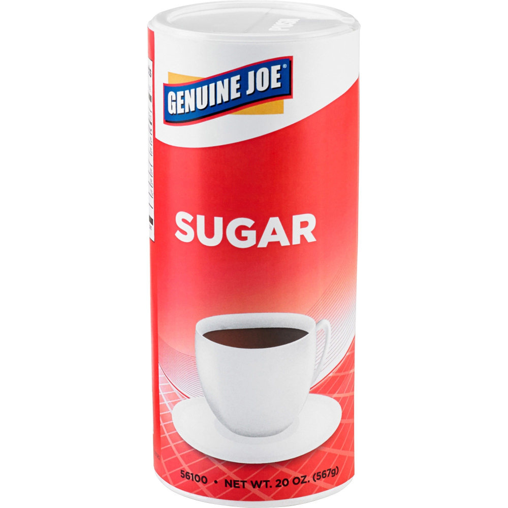 Genuine Joe 20 oz. Sugar Canister - Canister - 1.2 lb (20 oz) - Natural Sweetener - 24/Carton MPN:56100CT