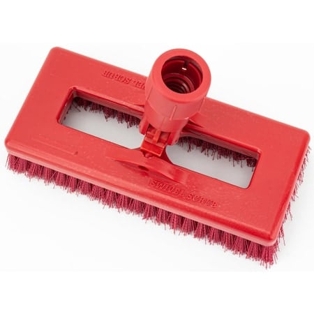 3.5 in W Swivel Scrub Brush, Red, Polypropylene MPN:3638831EC05