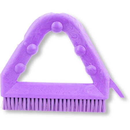 7 in W Tile and Grout Brush, Purple, Polypropylene MPN:41323EC68