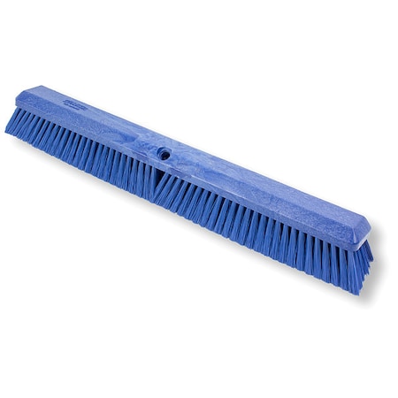 24 in Sweep Face Floor Broom, Soft/Stiff Combination, Synthetic, Blue MPN:41891EC14