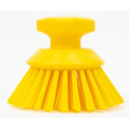 5 in W Round Scrub Brush, Yellow, Polypropylene MPN:42395EC04