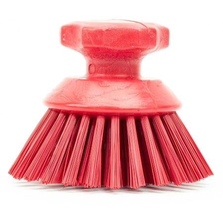 5 in W Round Scrub Brush, Red, Polypropylene MPN:42395EC05