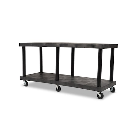 Modular-Kart, Recycled HDPE, 900 lb Load Capacity, 2 Shelves, 66 in L, 24 in W, 32 in H MPN:KT6624B