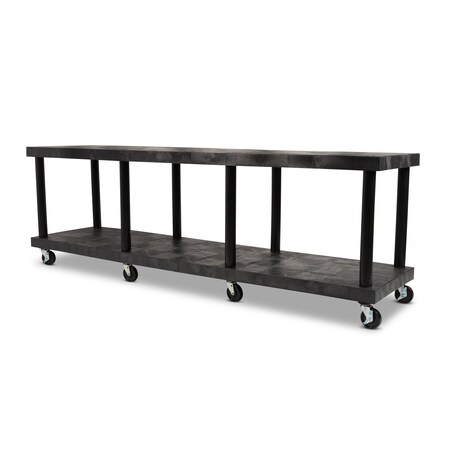 Modular-Kart, Recycled HDPE, 1200 lb Load Capacity, 2 Shelves, 96 in L, 24 in W, 32 in H MPN:KT9624B