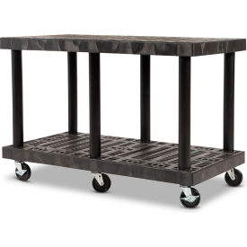 SPC Industrial™ Grid Top Modular-Kart™ with 2 Shelves & 4
