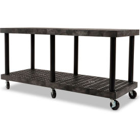 SPC Industrial™ Grid Top Modular-Kart™ with 2 Shelves & 4