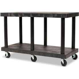 SPC Industrial™ Solid Top Modular-Kart™ with 2 Shelves & 4