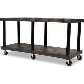 SPC Industrial™ Solid Top Modular-Kart™ with 2 Shelves & 4