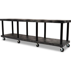 SPC Industrial™ Solid Top Modular-Kart™ with 2 Shelves & 4