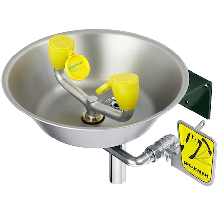 Eye/Face Wash Station, Wall Mount, Wall Mounted, 11.5 H., 14.875 W MPN:SE-490