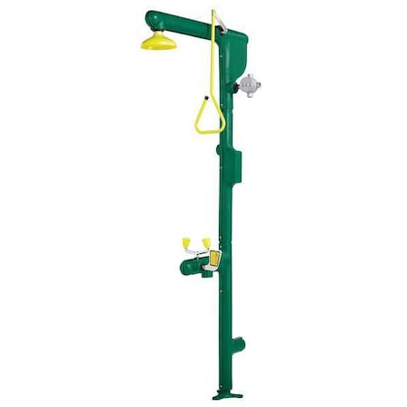 Heat Traced Emergency Shower Combination, Floor Mount, Galvanized Steel Pipe, 94.0 H, No Bowl Bowl MPN:SE-7000