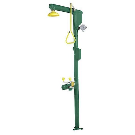 Heat Traced Emergency Shower Combination, Floor Mount, Galvanized Steel Pipe, 94.0 H, No Bowl Bowl MPN:SE-7001