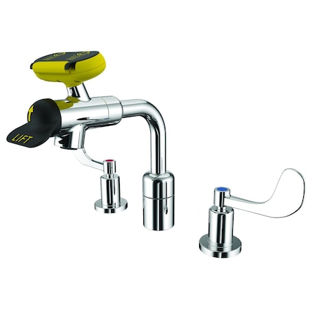 Eyewash/Faucet Combination, Faucet Mount, 11.14 H, Chrome & Yellow MPN:SEF-1800-8