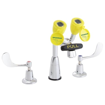 Eyewash/Faucet Combination, Deck Mount, 9.5 H, Chrome & Yellow MPN:SEF-1800-CA
