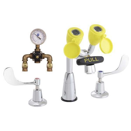 Eyewash/Faucet Combination, Counter Mount, Counter Mounted, 9.0 H., 16.0 W MPN:SEF-1800-CA-TW