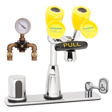 Comb Eyewash Sensor Faucet Tepid H2O MPN:SEF-1816-TW