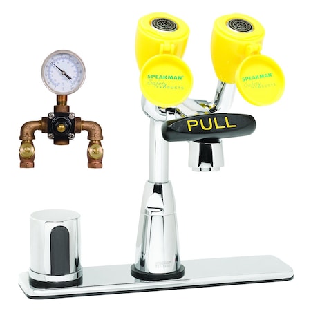 Comb Eyewash Sensor Faucet Tepid H2O MPN:SEF-1823-TW