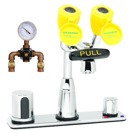 Comb Eyewash Sensor Faucet Tepid H2O MPN:SEF-1824-TW