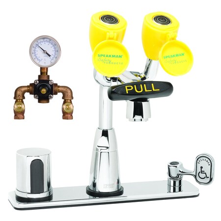 Comb Eyewash Sensor Faucet Tepid H2O MPN:SEF-1826-TW