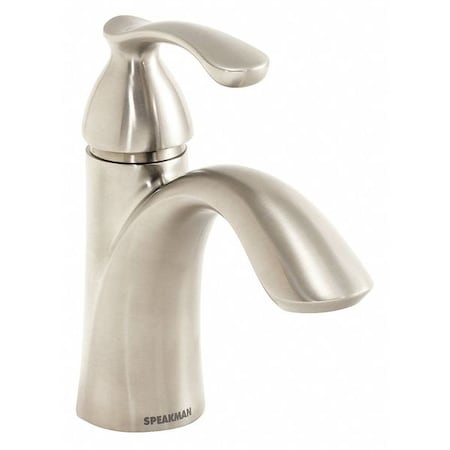 Single Handle Single Hole Mount, 1 Hole Mid Arc Bathroom Faucet, Brushed Nickel MPN:SB-2011-E-BN