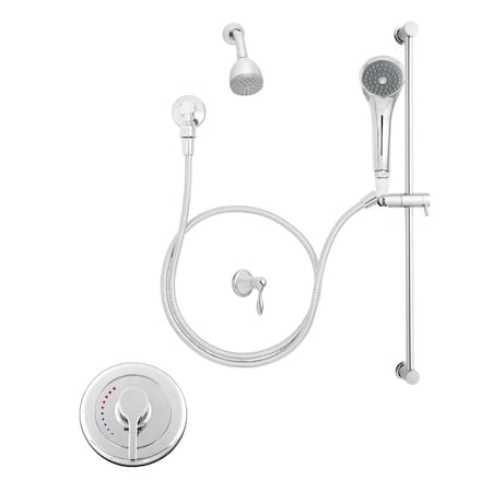Commercial Shower Combination, Manual, 4, Wall, Polished Chrome MPN:SM-3060-IS-1