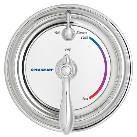 Wall Shower Valve and Trim, 1, Polished Chrome MPN:SM-3400