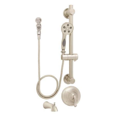 Wall Shower and Tub Combination, Manual, 3, Wall, Brushed Nickel MPN:SM-7090-ADA-PBN