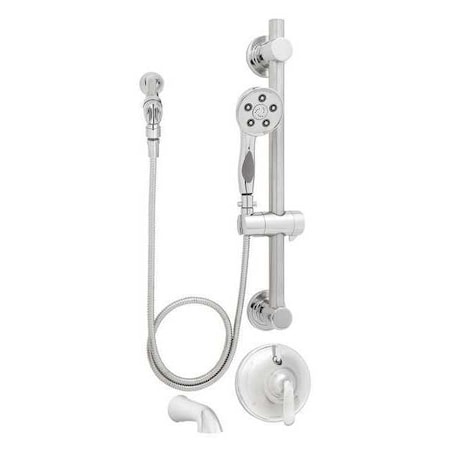 Wall Shower and Tub Combination, Manual, 3, Wall, Polished Chrome MPN:SM-7490-ADA-P