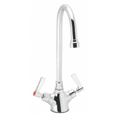 Manual Gooseneck Faucet, Single Hole Mount, Polished Chrome 1 Hole MPN:SC-7122-E