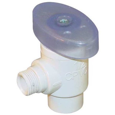 Water Supply Stop, CPVC, 1/4-Turn, 1/2