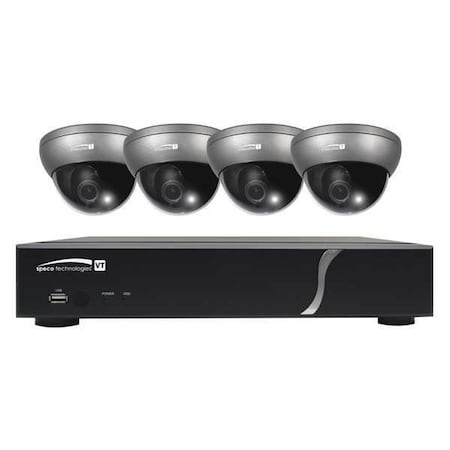 CCTV Kit, Analog, 0.001 Lux, 1 TB, 4 Chan MPN:ZIPT471