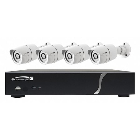CCTV Kit, 4 Channels, 1 TB, 2-1/2 in. Dia MPN:ZIPT4B1