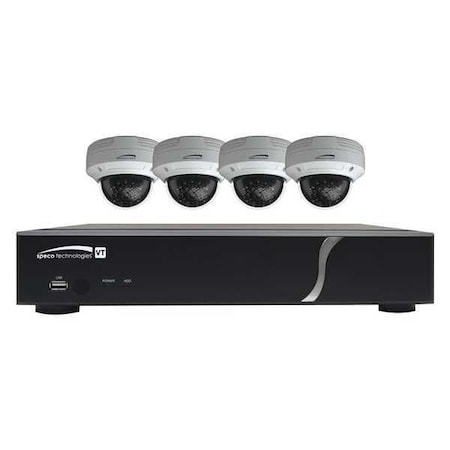 CCTV Kit, 4 Channels, 1 TB, 4-1/2 in. Dia MPN:ZIPT4D1