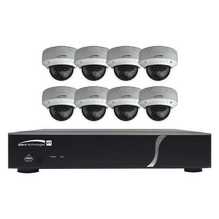 CCTV Kit, 8 Channels, 2 TB, 4-1/2 in. Dia MPN:ZIPT88D2