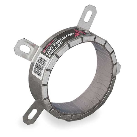 Firestop Pipe Collar, Silver, Steel, 9