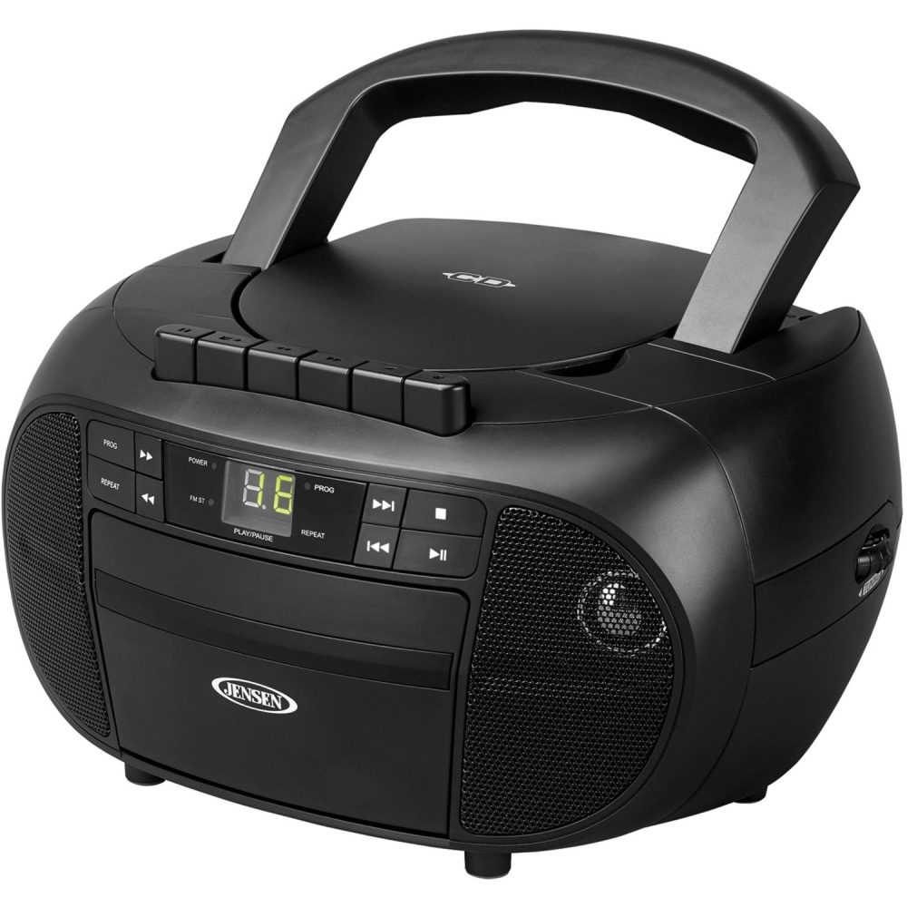 JENSEN CD-550 Portable Stereo Cassette Recorder & CD Player with AM/FM Radio - 1 x Disc Integrated Stereo Speaker - MP3, CD-DA - Auxiliary Input MPN:CD-550